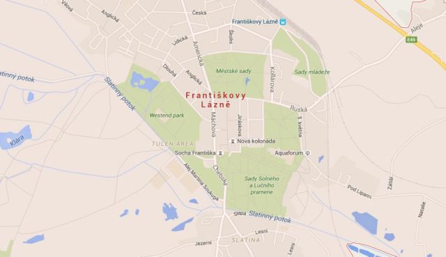 Map of Frantiskovy Lazne Czech Republic