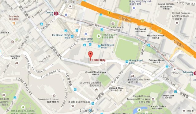 Map of HSBC Tower HK