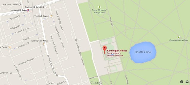 Map of Kensington Palace London
