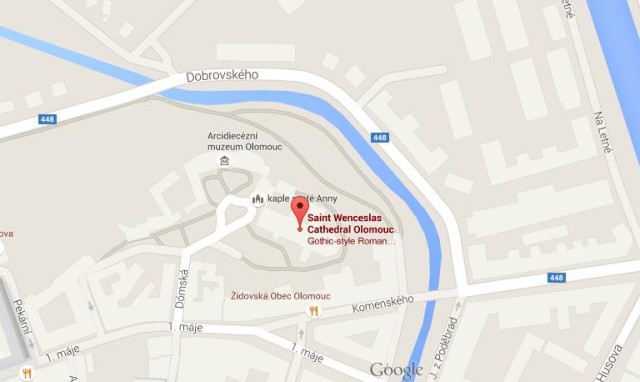 Map of St Wenceslas Cathedral Olomouc