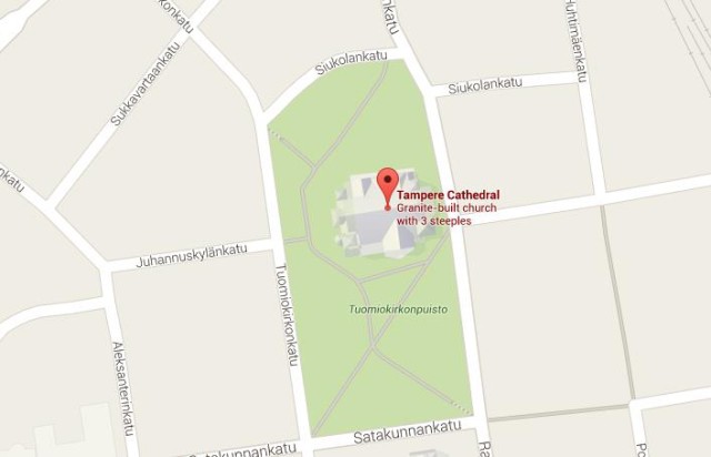Map of Tampere Cathedral Finland