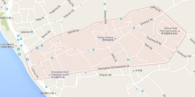 Map of Zhongshan Road Xiamen