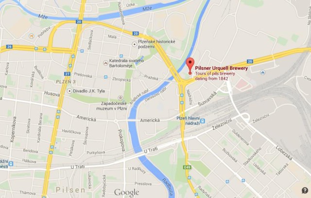 location Brewery Museum on map Plzen
