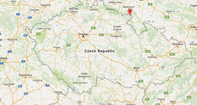 Location Broumov on map Czech Republic