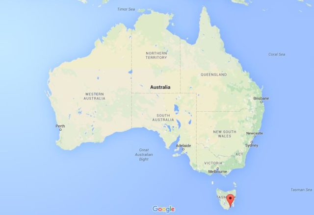 Location Bruny Island on map Australia