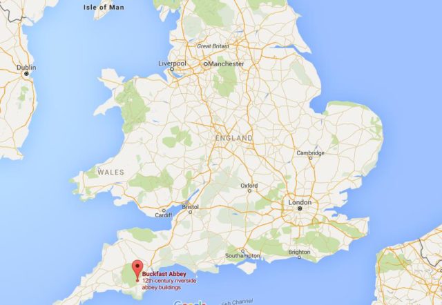 Location Buckfast Abbey on map England
