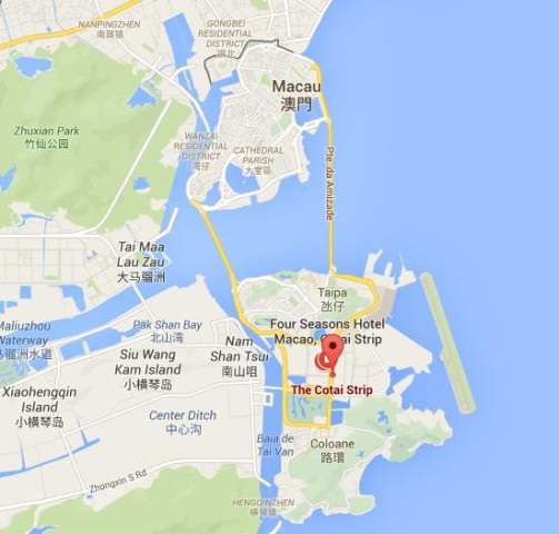 location Cotai Strip on map Macau