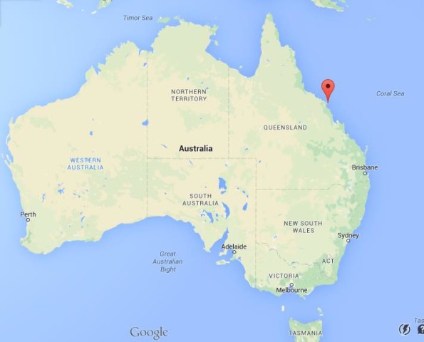 location Dent Island on map Australia