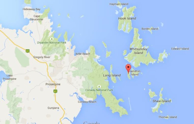 location Dent Island on map Whitsundays