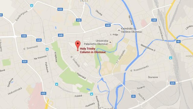 location Holy Trinity Column on map Olomouc