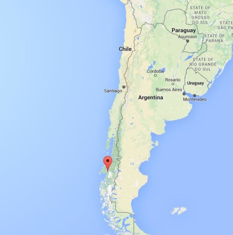 location Laguna San Rafael on map Chile