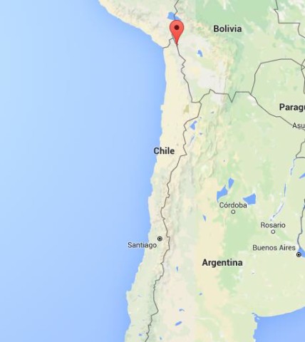 location Lake Chungara on map Chile
