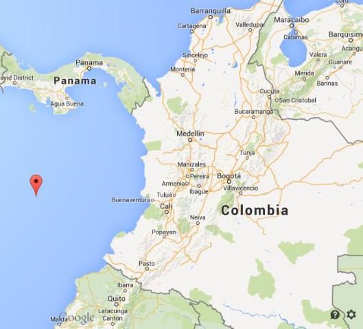 location Malpelo Island on map Colombia