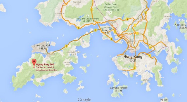 location Ngong Ping 360 on map Hong Kong