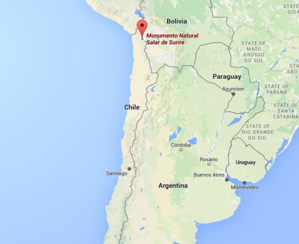 Location Salar de Surire on map Chile