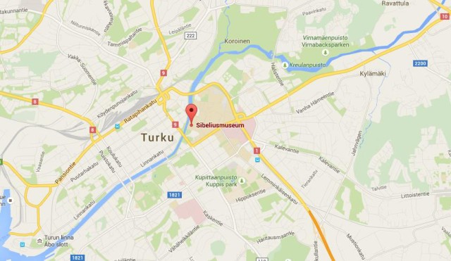 location Sibelius Museum on map Turku