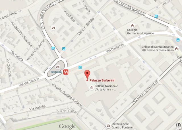 Map of Palazzo Barberini Rome