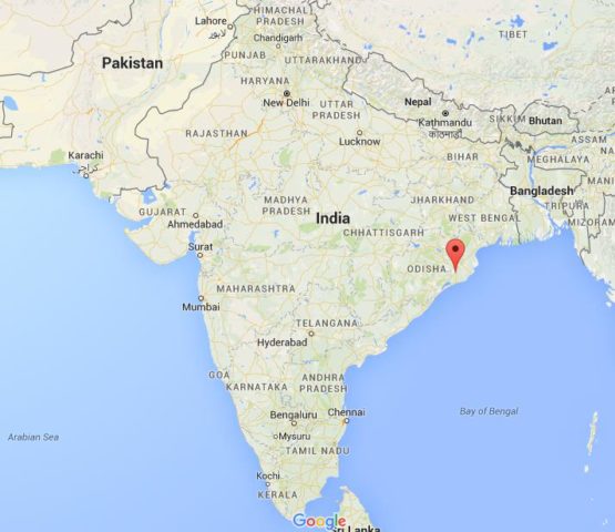 Location Bhubasneswar on map India