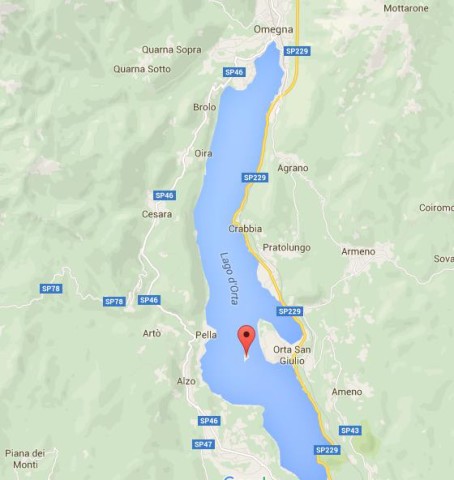location San Giulio on map Lago d'Orta