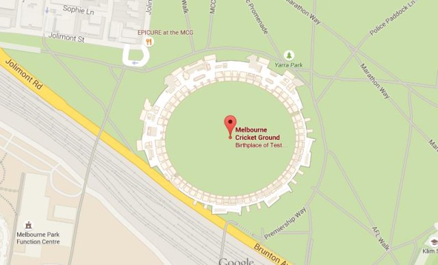 Map of Melbourne Cricket Ground MCG