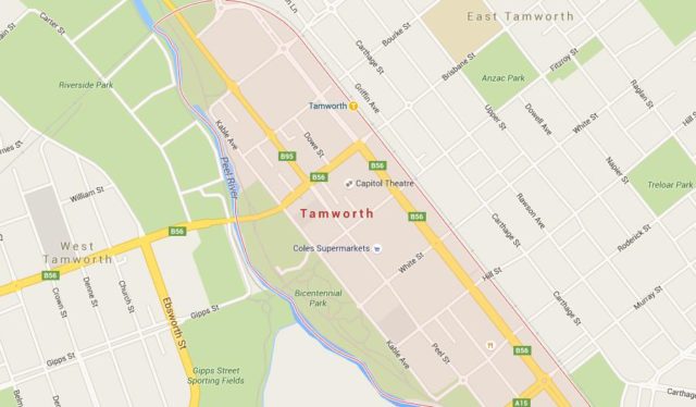 Map of Tamworth Australia