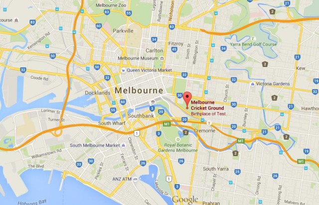 location Melbourne Cricket Ground on map