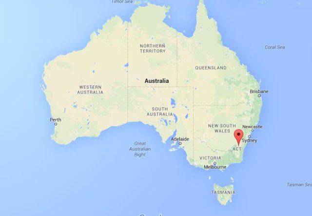 Location Queanbeyan on map Australia