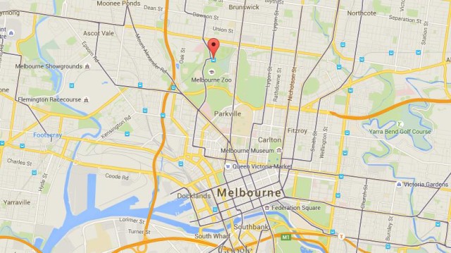 location Royal Park on map Melbourne