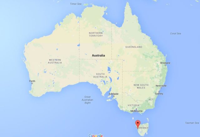 Location Strahan on map Australia