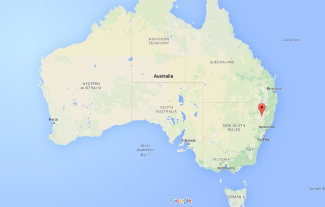 Location Tamworth on map Australia