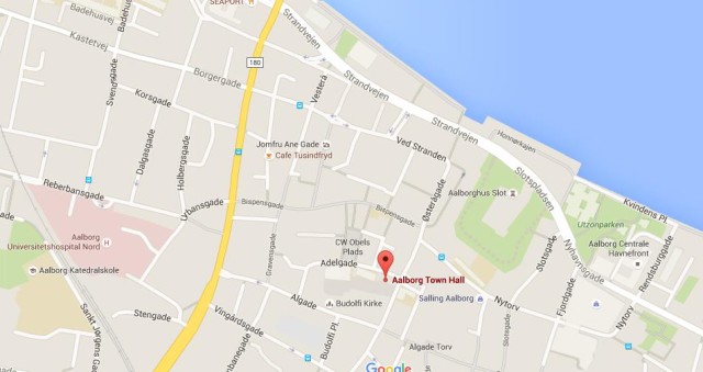 location Aalborg Town Hall on map