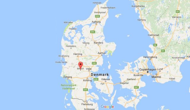 Location Billund on map Denmark