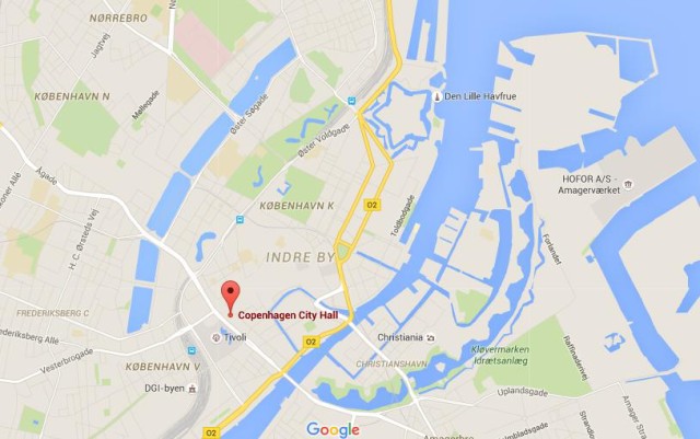 location Copenhagen City Hall on map