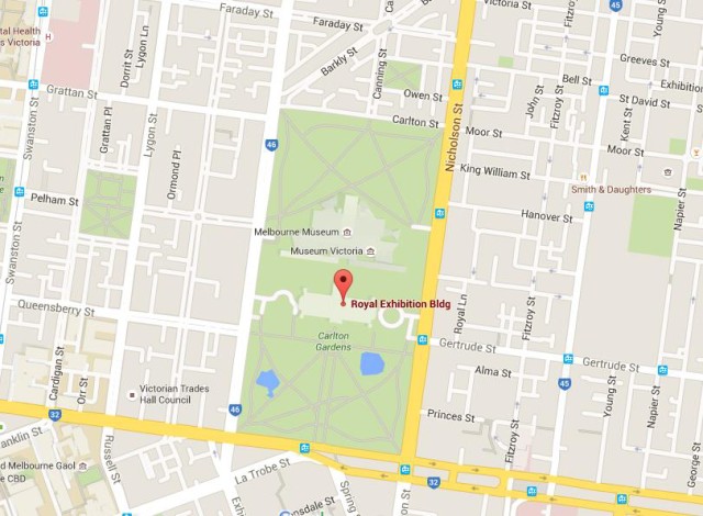 Map of Royal Exhibition Building Melbourne