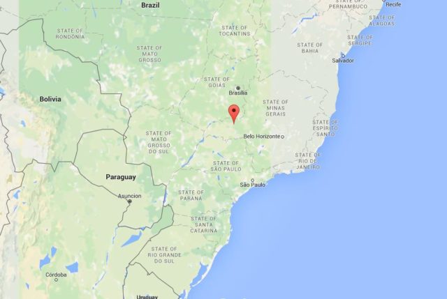 Location Uberlândia on map Brazil