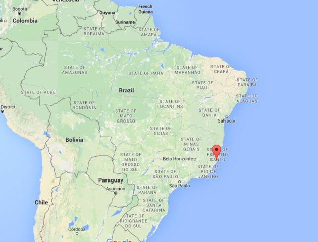 Location Vitoria on map Brazil