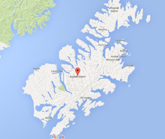 Map of Kodiak Island Alaska