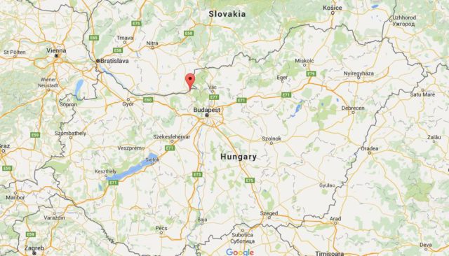 Location Esztergom on map Hungary