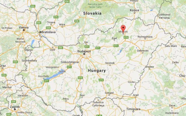 Location Miskolc on map Hungary