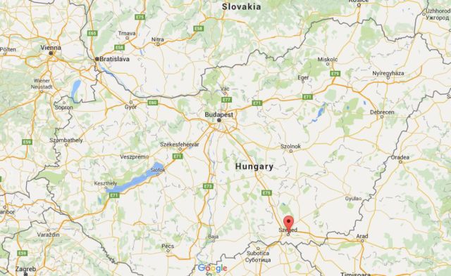 Location Szeged on map Hungary
