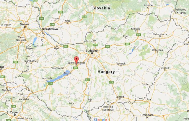 Location Szekesfehervar on map Hungary