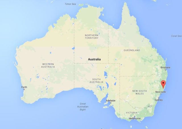 Location Taree on map Australia