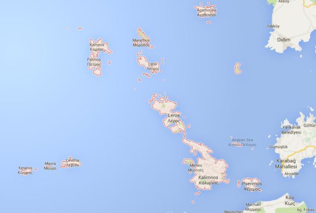 Map of Kalymnos Greece