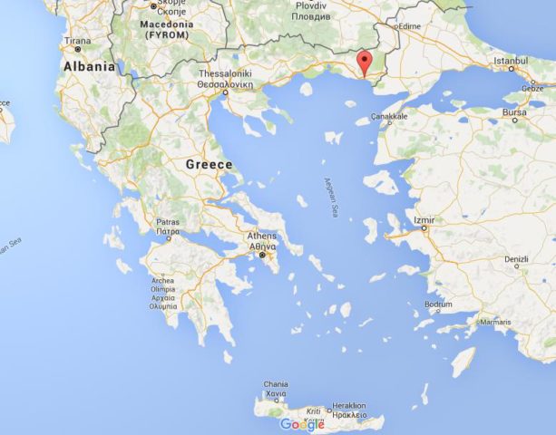 Location of Alexandroupoli on map Greece