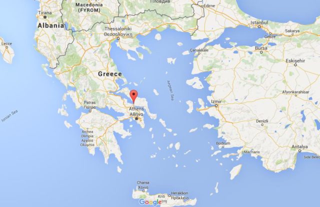 Location Chalcis on map Greece