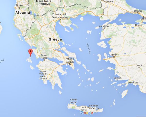 Location Ithaki on map Greece