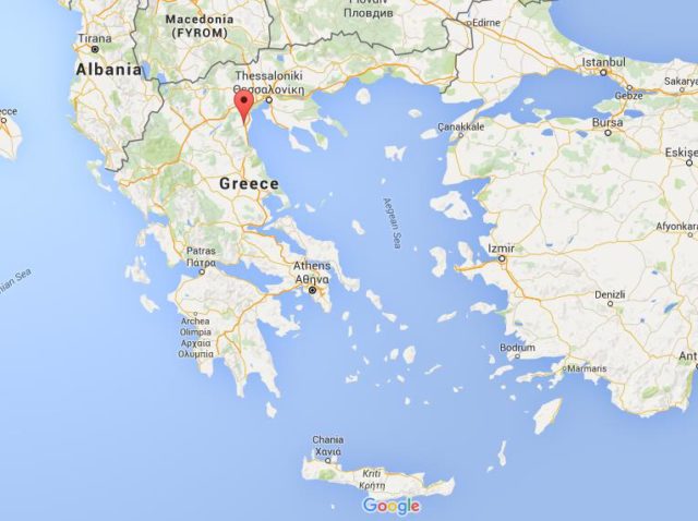 Location Katerini on map Greece