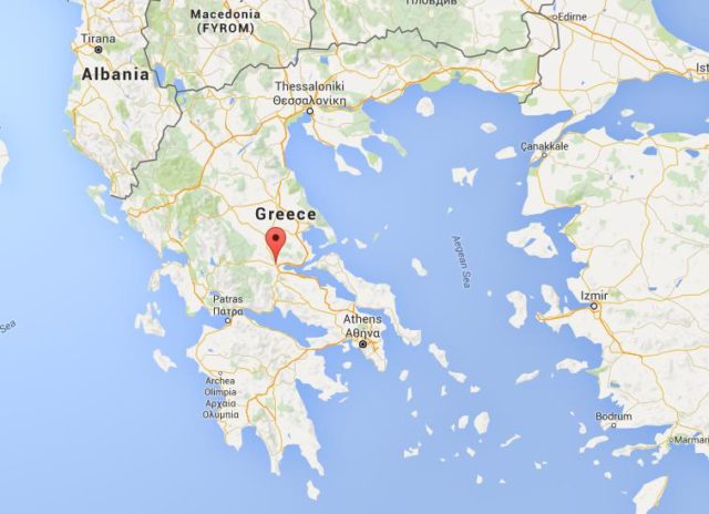 Location Lamia on map Greece