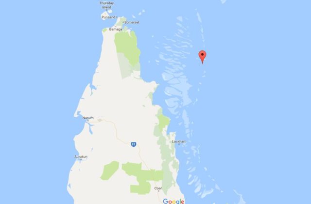 Location Raine Island on map of Great Barrier Reef