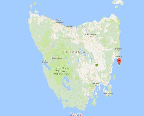 Location Schouten Island on map Tasmania